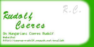 rudolf cseres business card